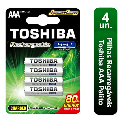 4 Pilhas Recarregáveis AAA 1,2V 950mAh | MercadoLivre