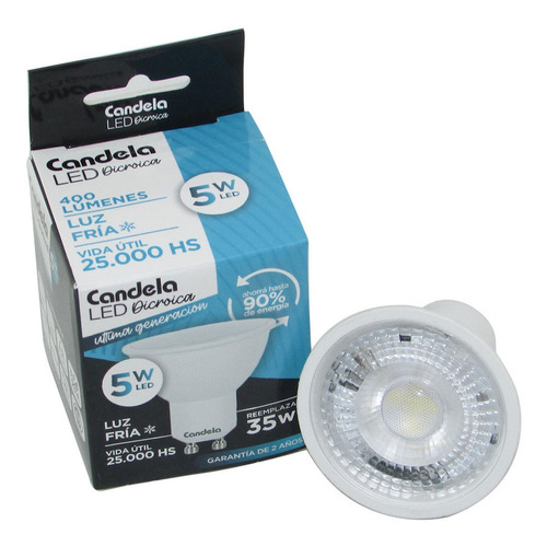 Lampara Led Dicroica Frio Calido 5w Equivale 35w 400 Lum