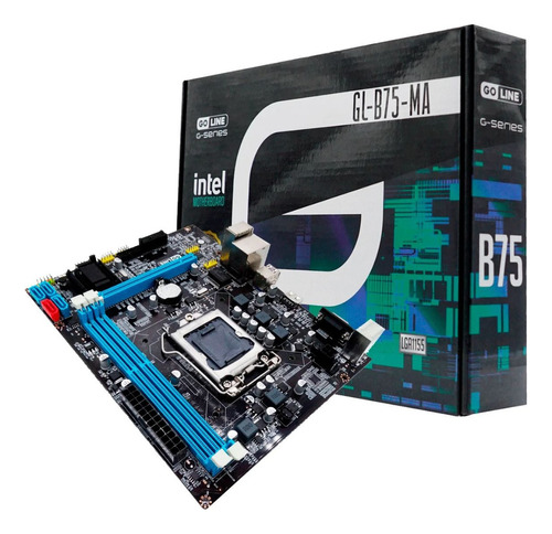 Placa Mãe B75 Goline B75 Gl-b75-ma Soquete 1155 2xddr3 / Vga Cor Preto