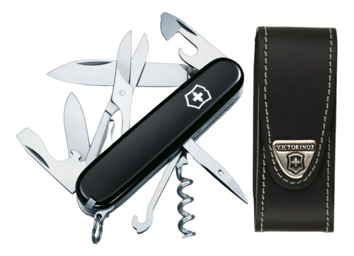 Kit Victorinox Navaja Climber 91mm + Funda De Piel Negra