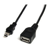 Cable Mini Usb 2.0 Macho A Usb Hembra 480mbit/s 30cm Color Negro