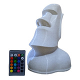 Lámpara Moai 3d 25 Cm Luz Rgb Control Remoto 16 Colores