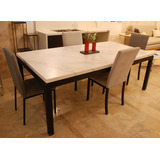 Mesa De Comedor 180x90cm Spl Estatuario 6mm Base Hierro