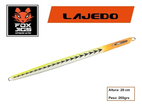 Isca Artificial Fox Jig - Lajedo 260g - 28cm Slow Jig - Glow