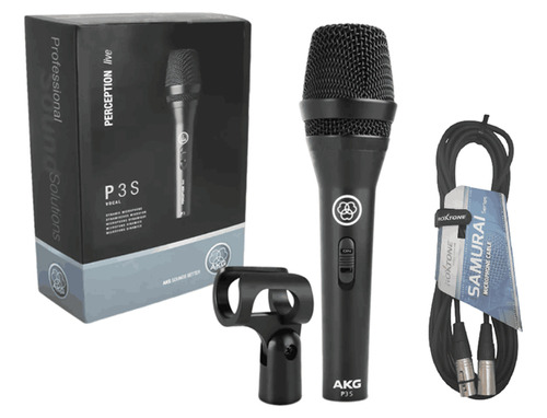 Microfone Akg P3s Perception + Cabo Roxtone Xlr 5 Metros
