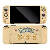 Kit Capa Case Silicone Nintendo Switch Oled Pokemon Pikachu