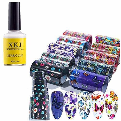 Xichen 10 Roll / Butterfly Style Starry Sky Nail Foil Transf