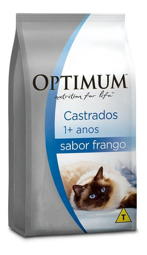 Ração Optimum Premium Para Gatos Castrados Sabor Frango 3kg