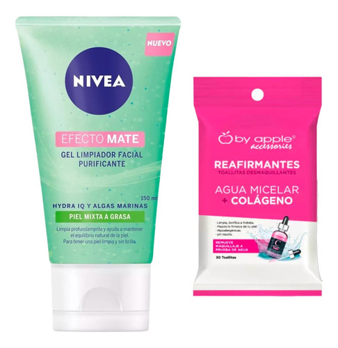 2 Pack Gel Nivea Mate Limpiador Facial Purificante 150ml