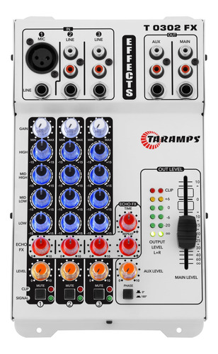 Mesa De Som Taramps T0302 Fx Led Colorido Rca e P10 T 0302