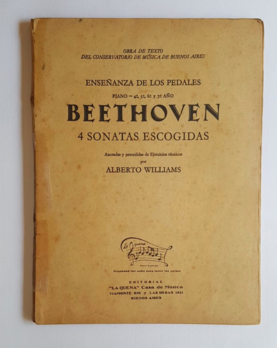Beethoven, 4 Sonatas Escogidas, A. Williams