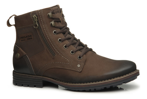 Bota Pegada Coturno 180745-03 Masculino De Couro Legitimo