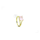 Anillo Solitario Cuarzo Rosa Plata Esterlina 925 By Thi Tur®