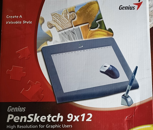 Tableta Gráfica Genius Pensketch 9x12 Usb Lápiz Óptico Mouse