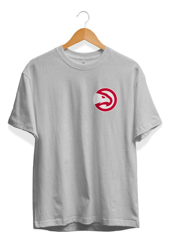 Remera Basket Nba Atlanta Hawks Gris Logo Competo Corazon