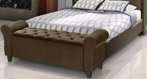 Recamier Baú Divã Sara 130cm P/ Cama Queen Sapateira - Decor