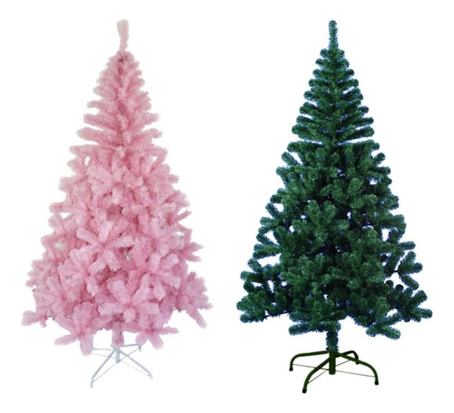 Árvore Natal 180cm 540 Galhos Decoração Pinheiro Rosa Verde
