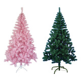 Árvore Natal 180cm 540 Galhos Decoração Pinheiro Rosa Verde