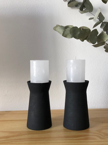 Set X 3 Candelabros Porta Velas Madera Saligna #galaxymarket