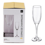 Set 4 Copas Vidrio Champagne Transparente 190ml