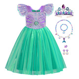 Vestido De Princesa Ariel Sirenita Para Niña Fiesta De