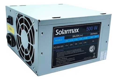 Fuente Solarmax 500w 24 Pines Kc-cda-500 Atx Pc Psu