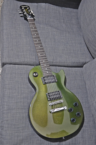 Guitarra EpiPhone Les Paul Studio Chameleon Silver Lime 