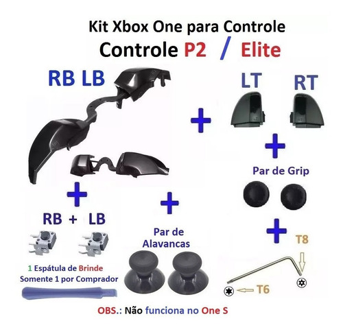 Kit  Reparo Controle Xbox One Com P2 / Elite 