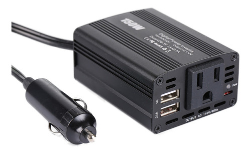 Inversor De Corriente Coche, 12v A 110v 150w, 1 Ac Y 2 Usb