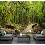 Papel De Parede Paisagem Floresta Spa Bambu 2,30x2,40m Gg354
