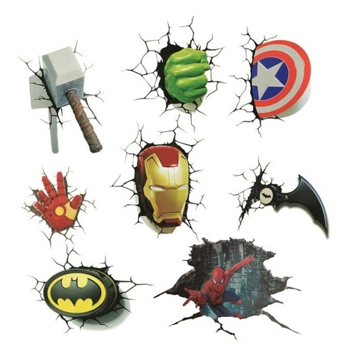 Sticker Vinil Calcomania Avengers Para Auto Coche Casa Ironman Thor Capitan America Super Heroes 