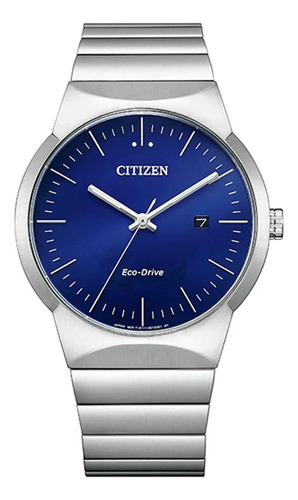 Reloj Citizen Bm758051l Para Hombre Triple Manecilla Fecha Color De La Malla Plateado Color Del Bisel Plateado Color Del Fondo Azul
