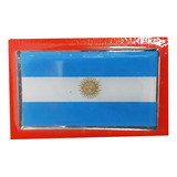 Calco Resinada Bandera De Argentina Borde Espejo 5,5 X 3 Cm