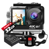 Kit Camera Esportiva 4k Wifi Eis Microfone + 32gb + Bateria