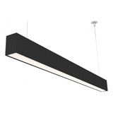 Pendente Linear Branco/preto Retangular Led 45w Fria 6500k