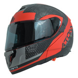 Casco Abatible Moto Mt Helmets Atom Sv Adventure Rojo/ Gris