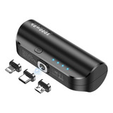 Power Bank Mini Magnético 5000mah Saiviek Cx02,batería Externa Inalámbrico Carga Rápida 3 En 1 Con iPhone/usb C/micro Usb A,banco De Energía Ultracompact Compatible Para iPhone,samsung,huawei,negro