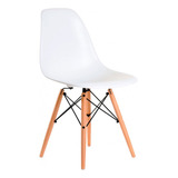 Silla Eiffel Eames Blanca Con Base De Madera X6 Como Nuevas 