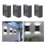 A Lámpara De Pared Solar Recargable For Exteriores, 4 Piezas