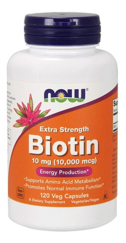 Biotina 10.000 Mcg Now Foods 120 Cápsulas Importada