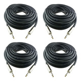 Yoico 4 Cables De Altavoz Profesionales De 25 Pies De 1/4 A.