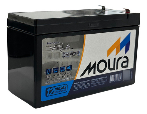 Bateria Moura Vrla Selada 12v 7ah Alarme No-brea 12mva-7