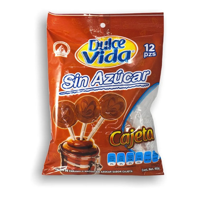 Paletas Dulce Vida Sin Azúcar Stevia Cajeta 90g 12 Pzs | MercadoLibre