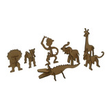 Quebra Cabeça 3d Safari Mini Bichos Em Mdf 7 Peças 