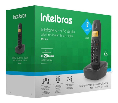 Telefone Intelbras Ts 2510 - Digital - Sem Fio - Bina Id