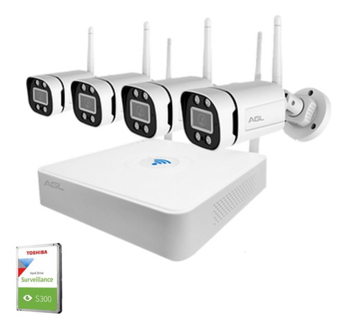 Kit 4 Câmeras De Segurança Ip Wi-fi Sem Fio + Nvr + Hd 1 Tb