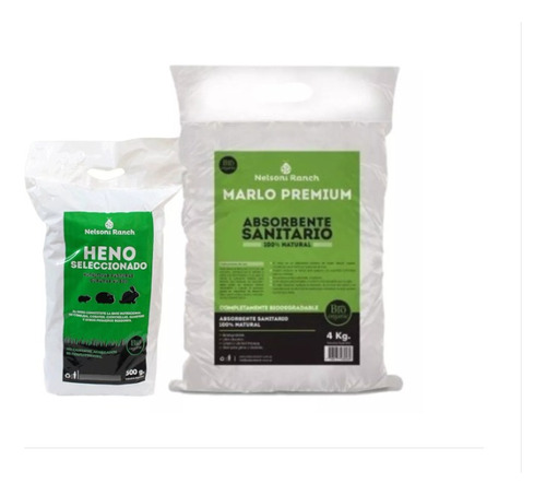 Combo Nelsoni Ranch Marlo 4 Kg + Heno 500gr Para Roedores 