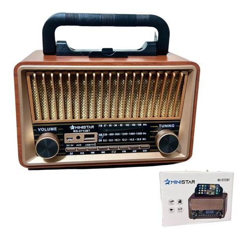 Radio Vintage Retro Bluetooth Pen Drive Radio Am Fm Sw