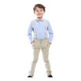 Roupa Masculina Infantil Bebe Festa Social Camisa Calça Susp