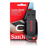 Sandisk Cruzer Blade Pendrive 128gb 2.0 Preto/vermelho